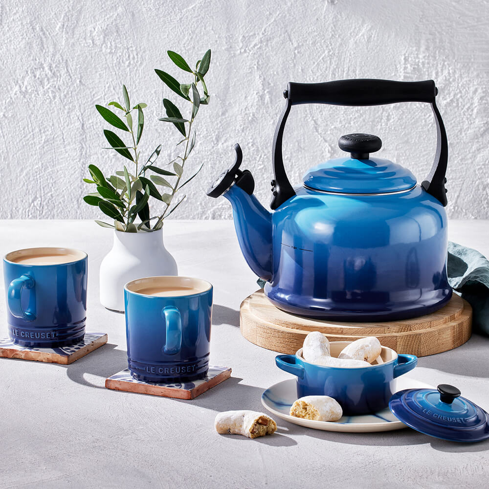 Blue tea shop kettle